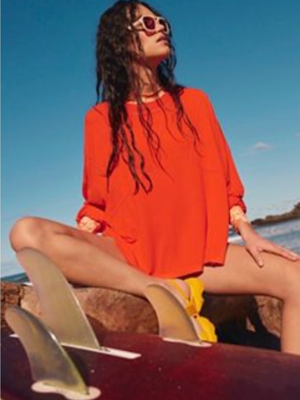 FP Movement by Free People Runner Up Long-Sleeve in Flame (Bright Orange)